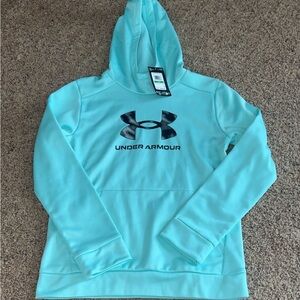 Under Armour Light Blue Hoodie with Black Logo